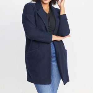 Marine Layer Birdseye Cardigan in Black/Navy Size S